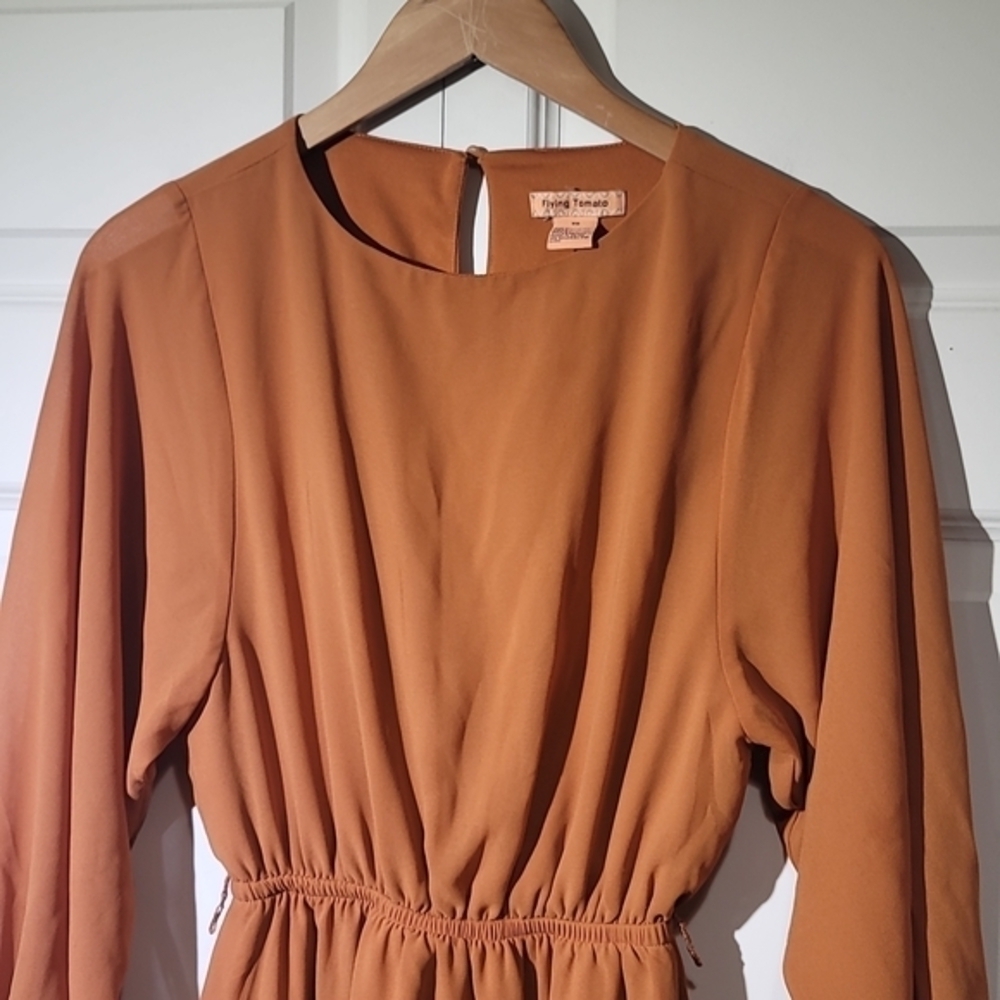 Flying Tomato Bohemian‎ Coastal Cowgirl Burnt Orange Mini Dress